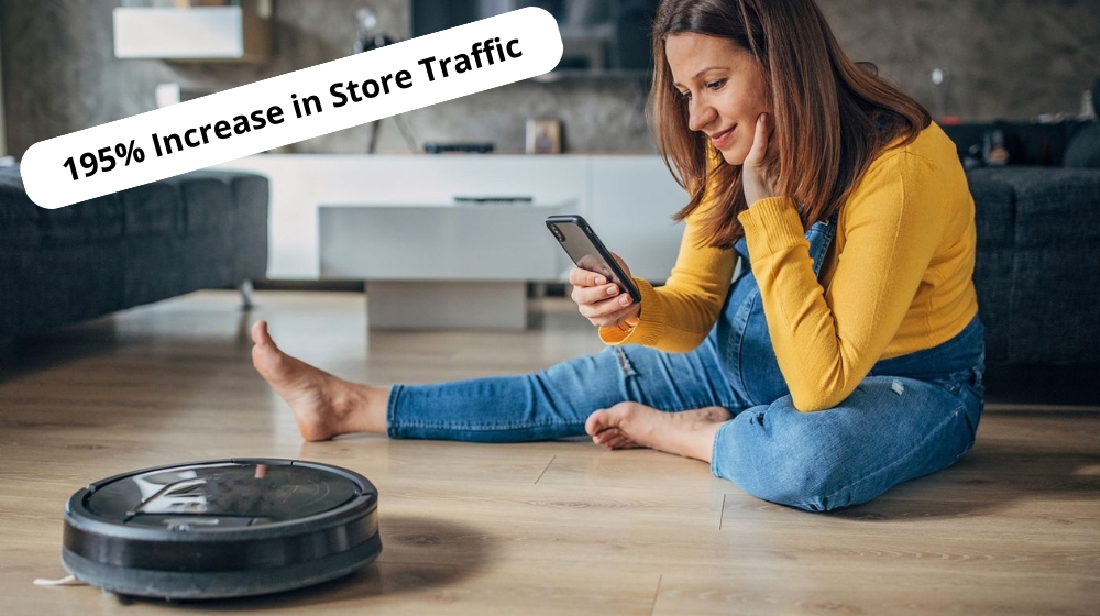 195% increase in store traffic