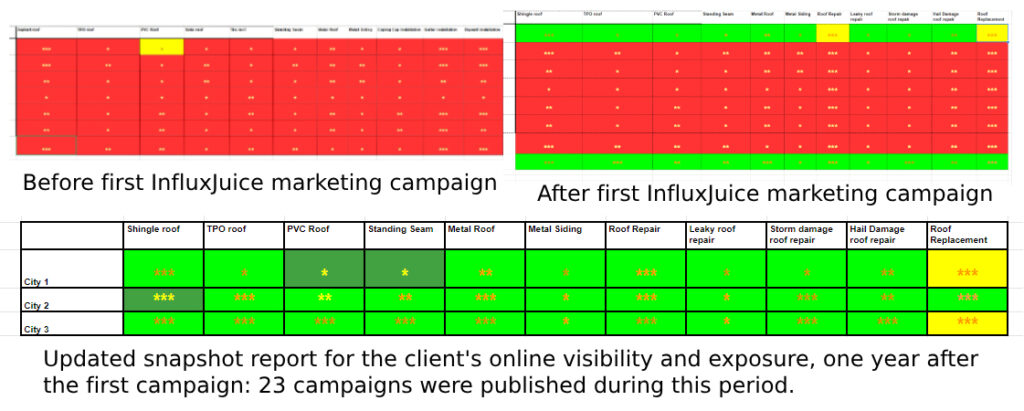 Snapshot Report for client's online visibility