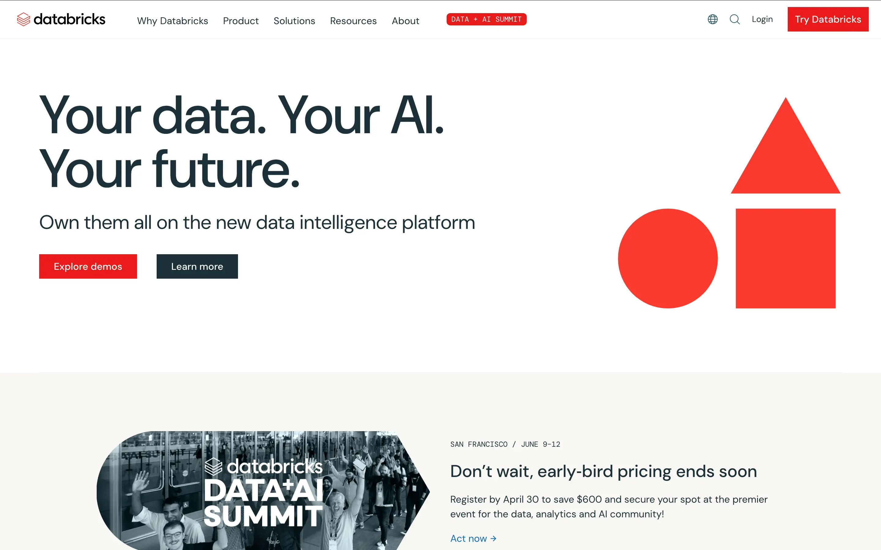 Databricks.com homepage