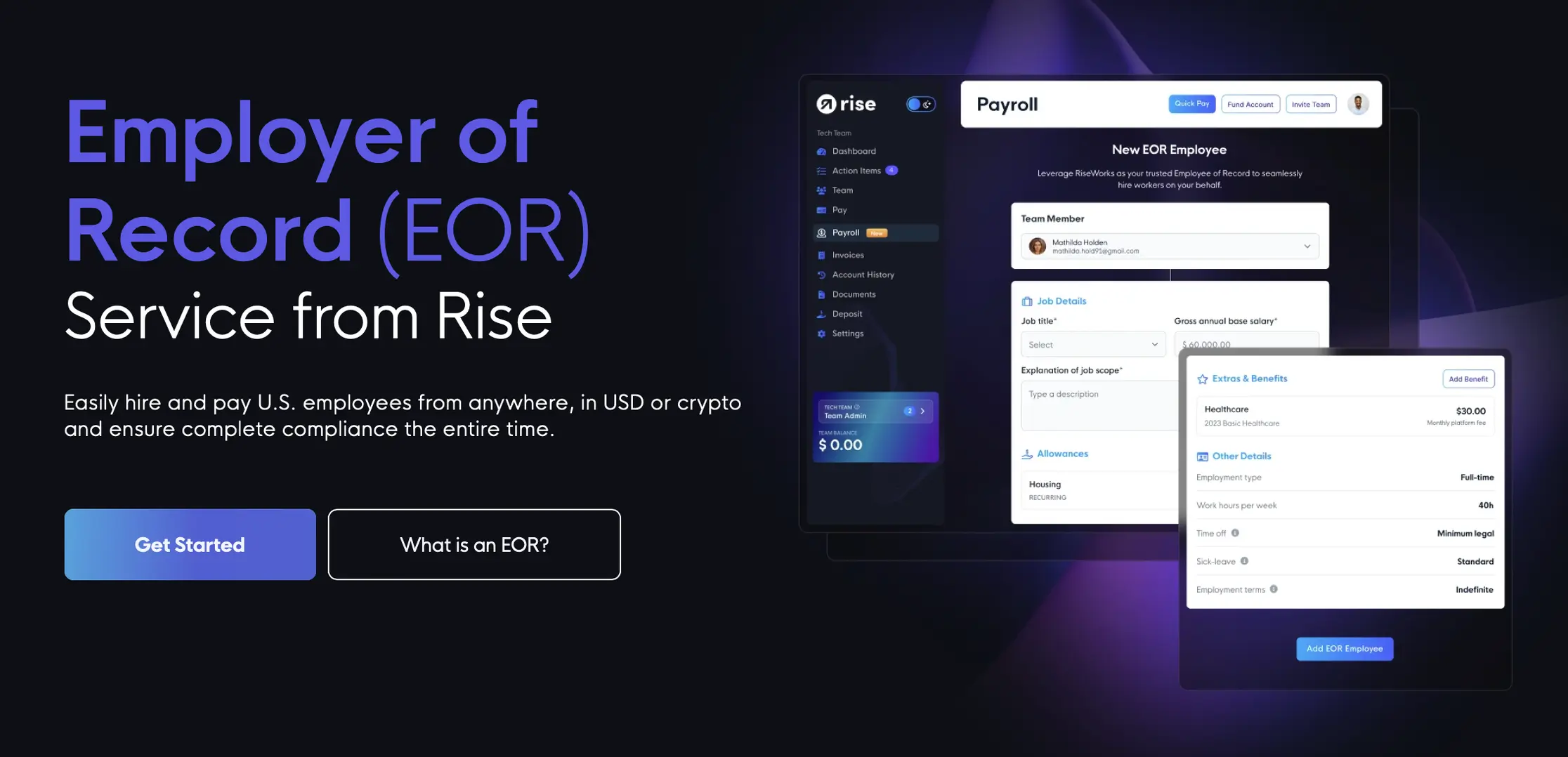Rise's global hiring made simple by their Employer of Record service