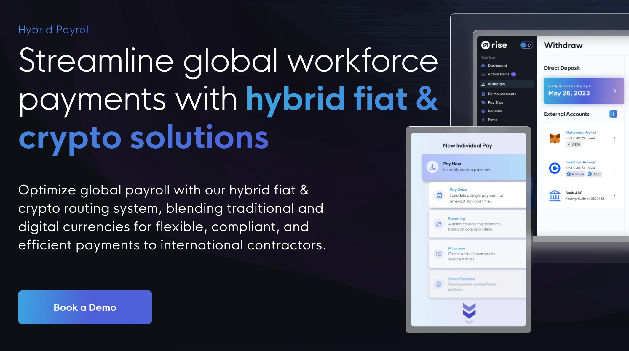 Rise's global hiring made simple by their Global Contractor Pay Service