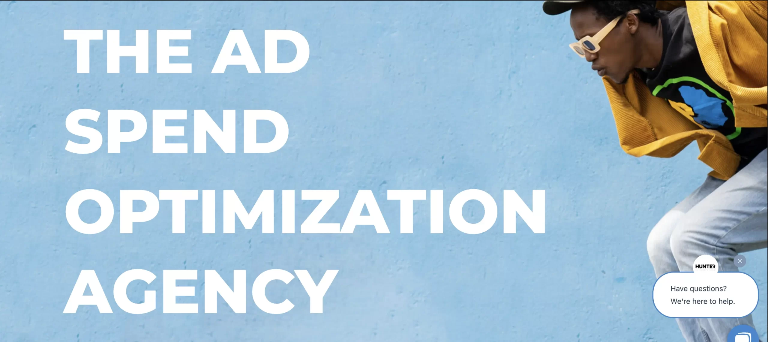 An image from the Hunter Digital Marketing website that reads 'The Ad Spend Optimization Agency'