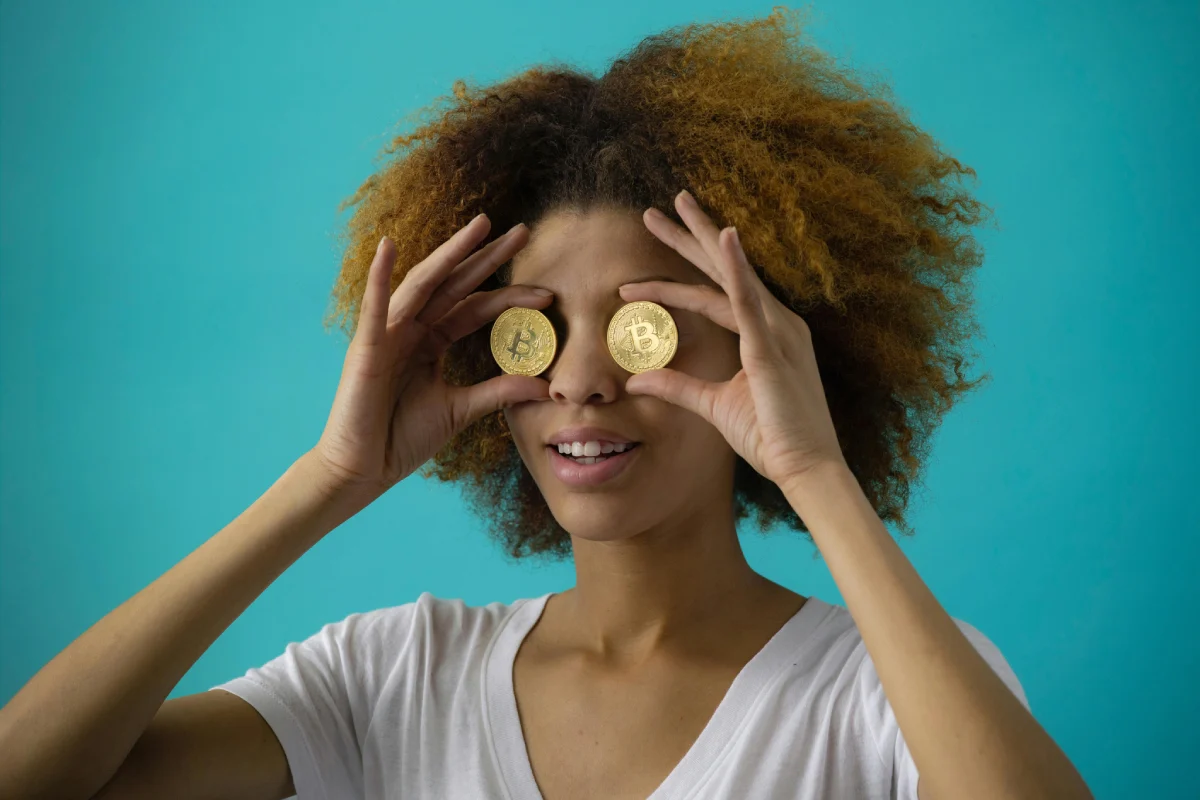 Woman holding cryptos