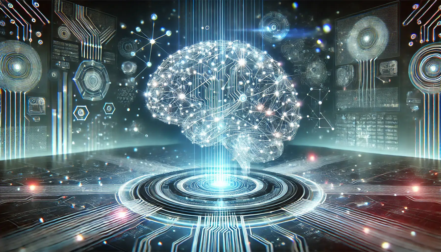A brain hologram indicating AI LLMS
