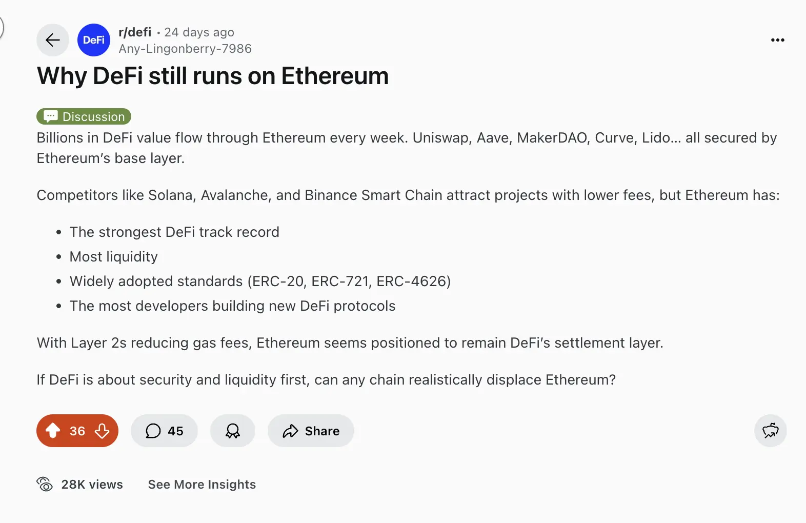 Reddit screenshot showing post with 28k views