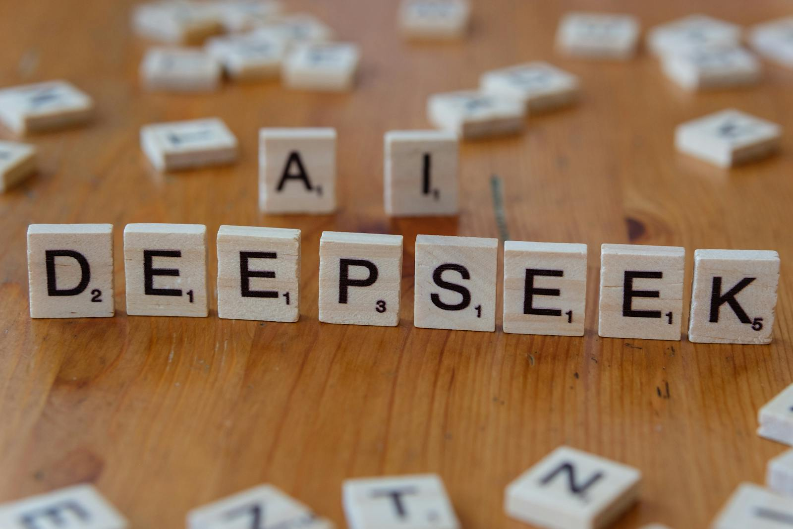 Scrabble tiles spelling AI Deepseek by Markus Winkler on pexel.com