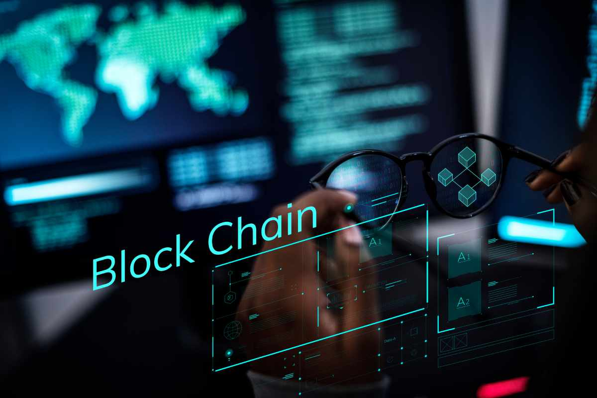 Woman working with global networks and data protection