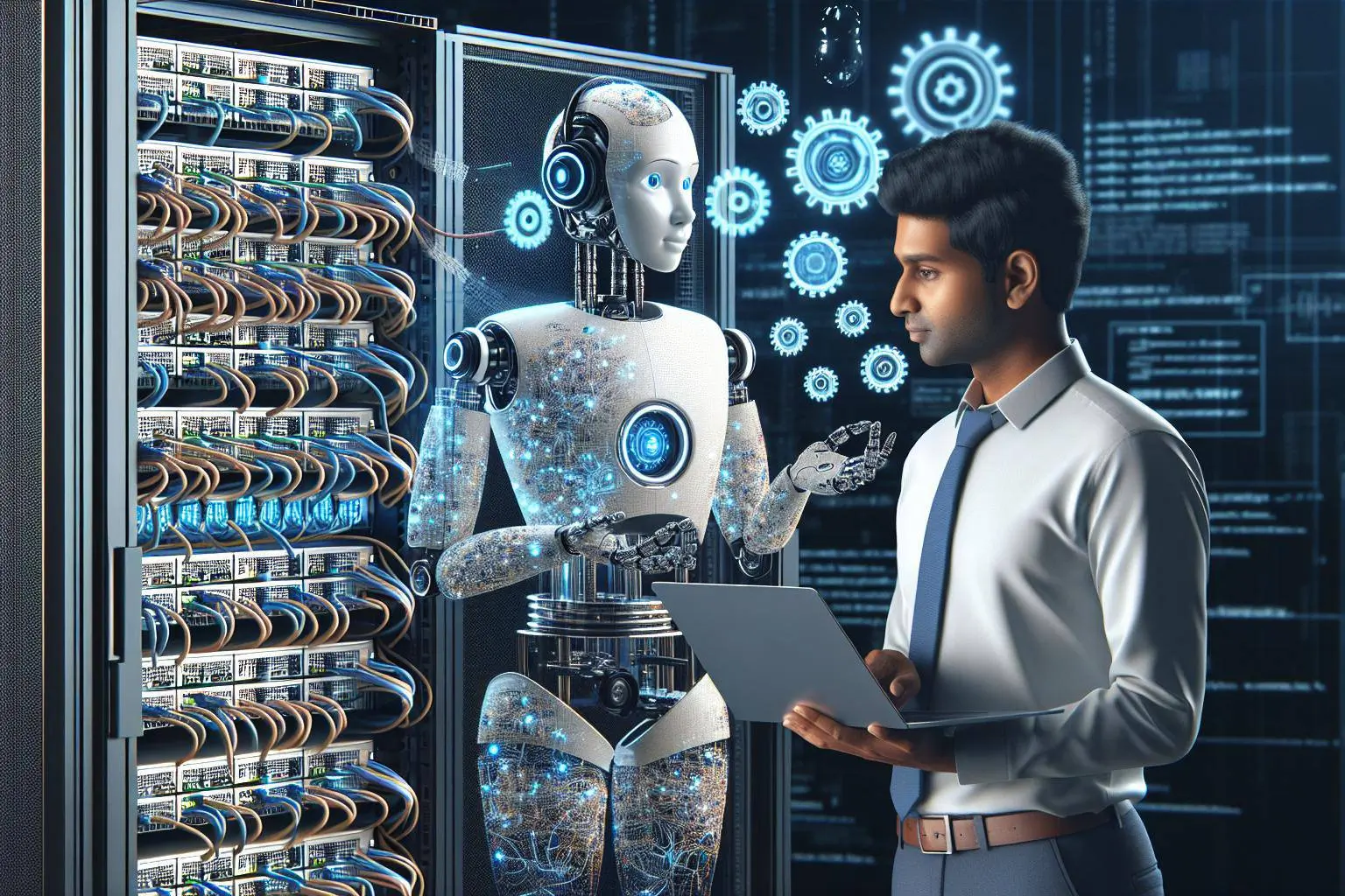 A man asking an AI Agent