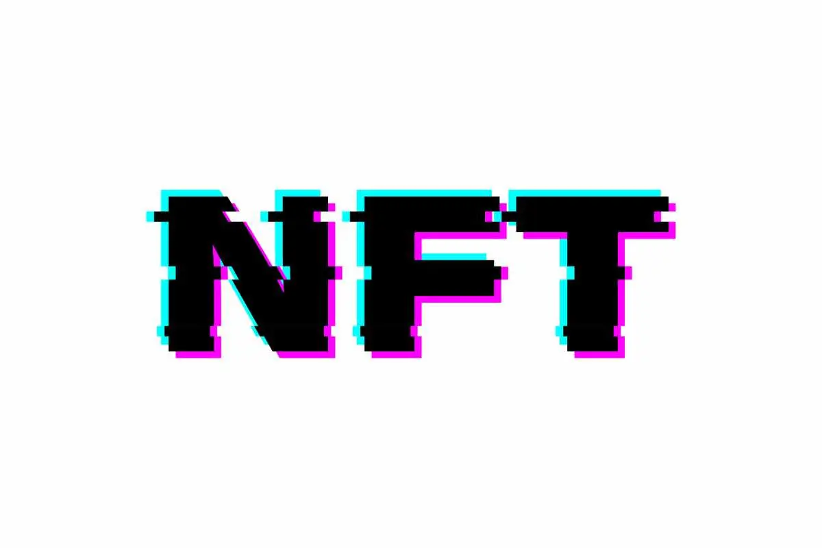 NFT non fungible web3 token vector symbol in glitch