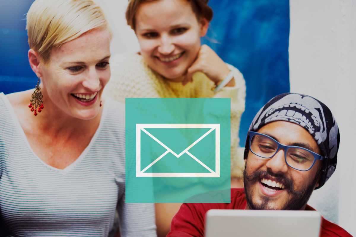 Family smiling on the email messsage shared with them