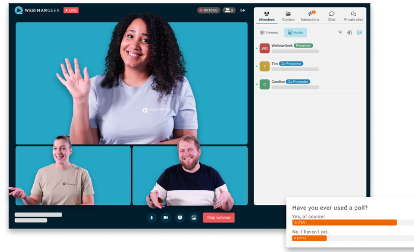People in a meeting using WebinarGeek.