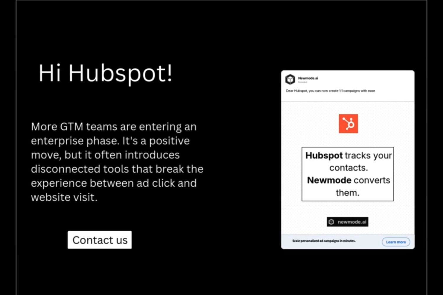 NewMode.ai picture about the creation of LinkedIn personalized ads for each target account