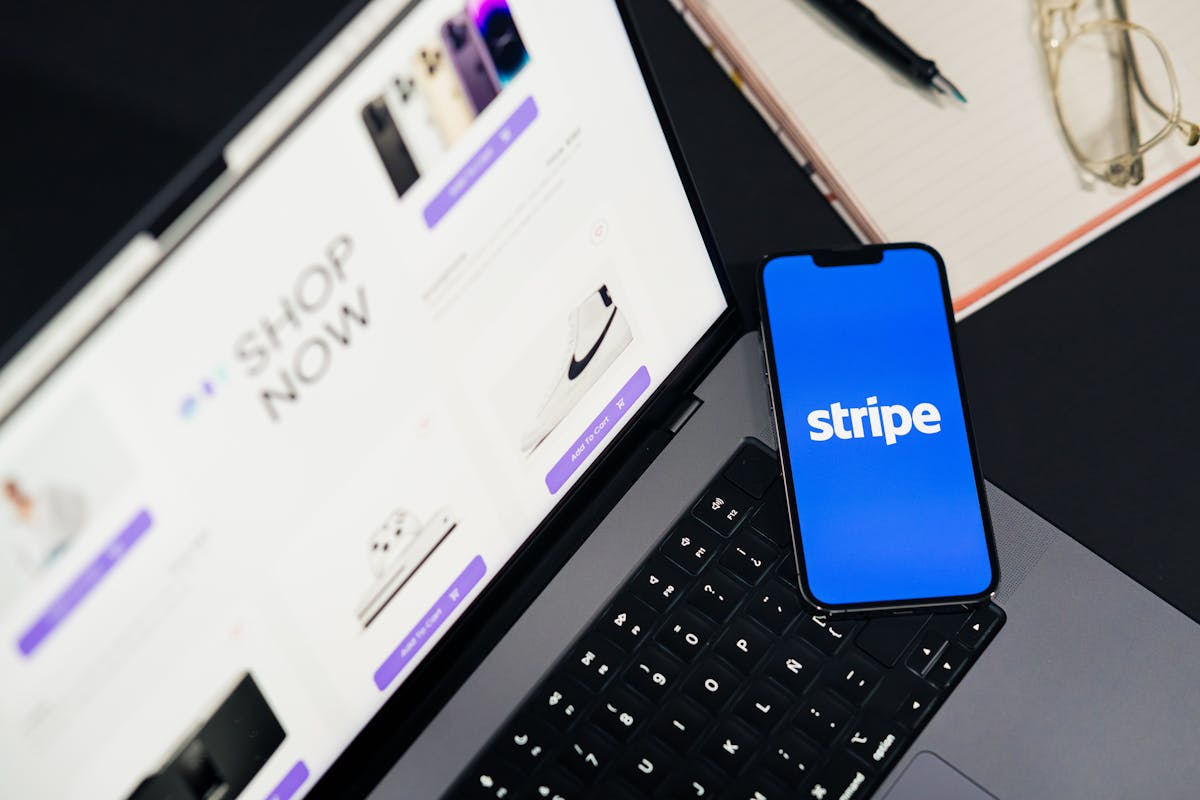 Mobile Payment App Stripe on Laptop with eCommerce by Julio Lopez on pexel.com