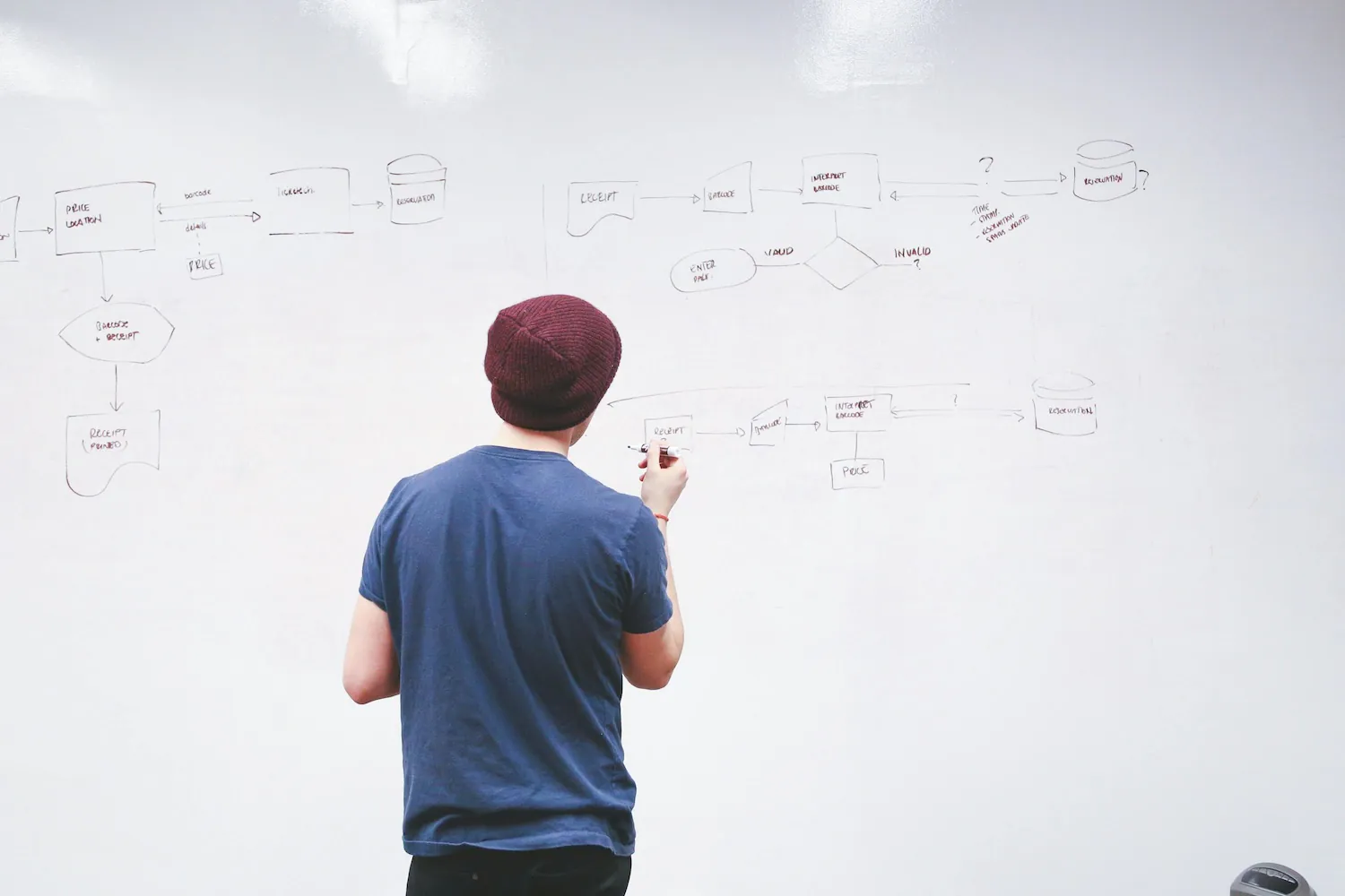 A man writing analytics on a whiteboard by Startup Stock Photos on Pexels