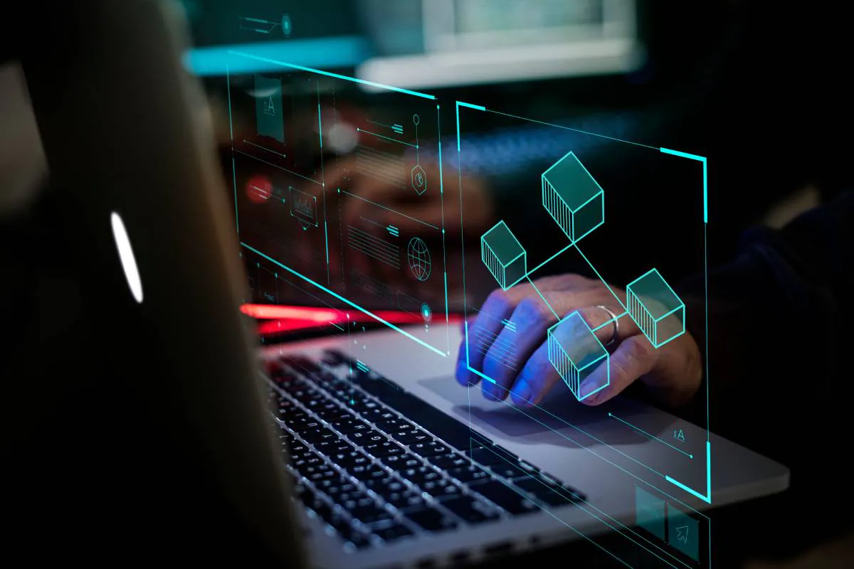 An image showing a developer using blockchain data platform