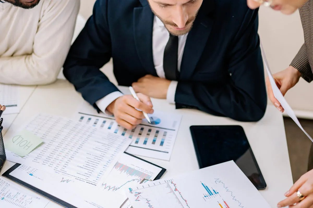 Group of Men and Women Working Together checking visibility by Yan Krukau