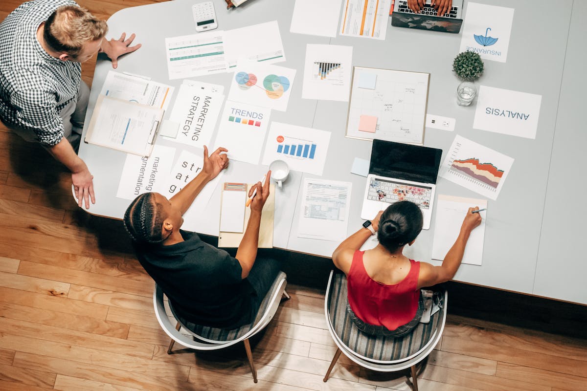 An image of web3 marketing team discussing by Kindel Media