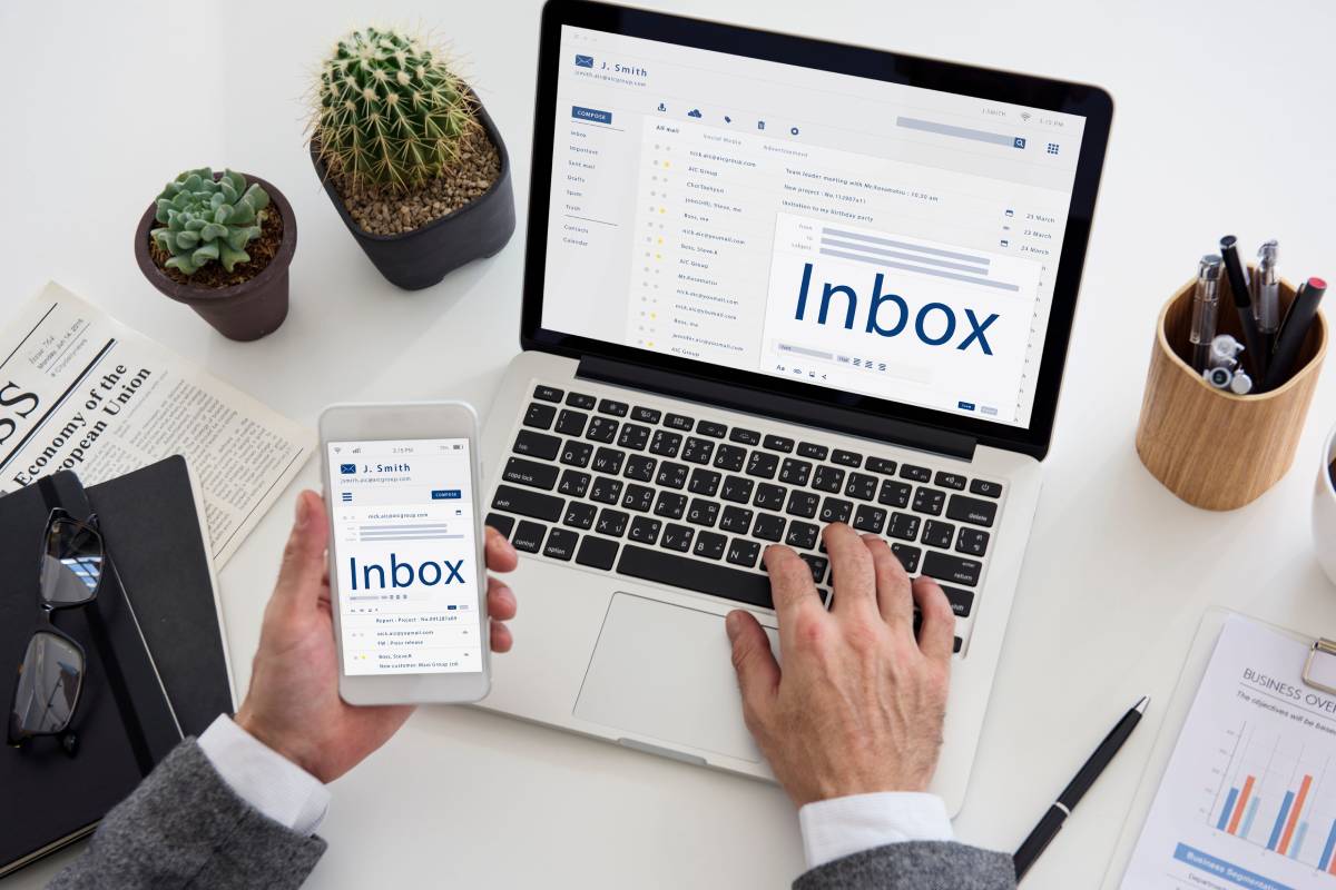 An image showing web3 expert checking his email