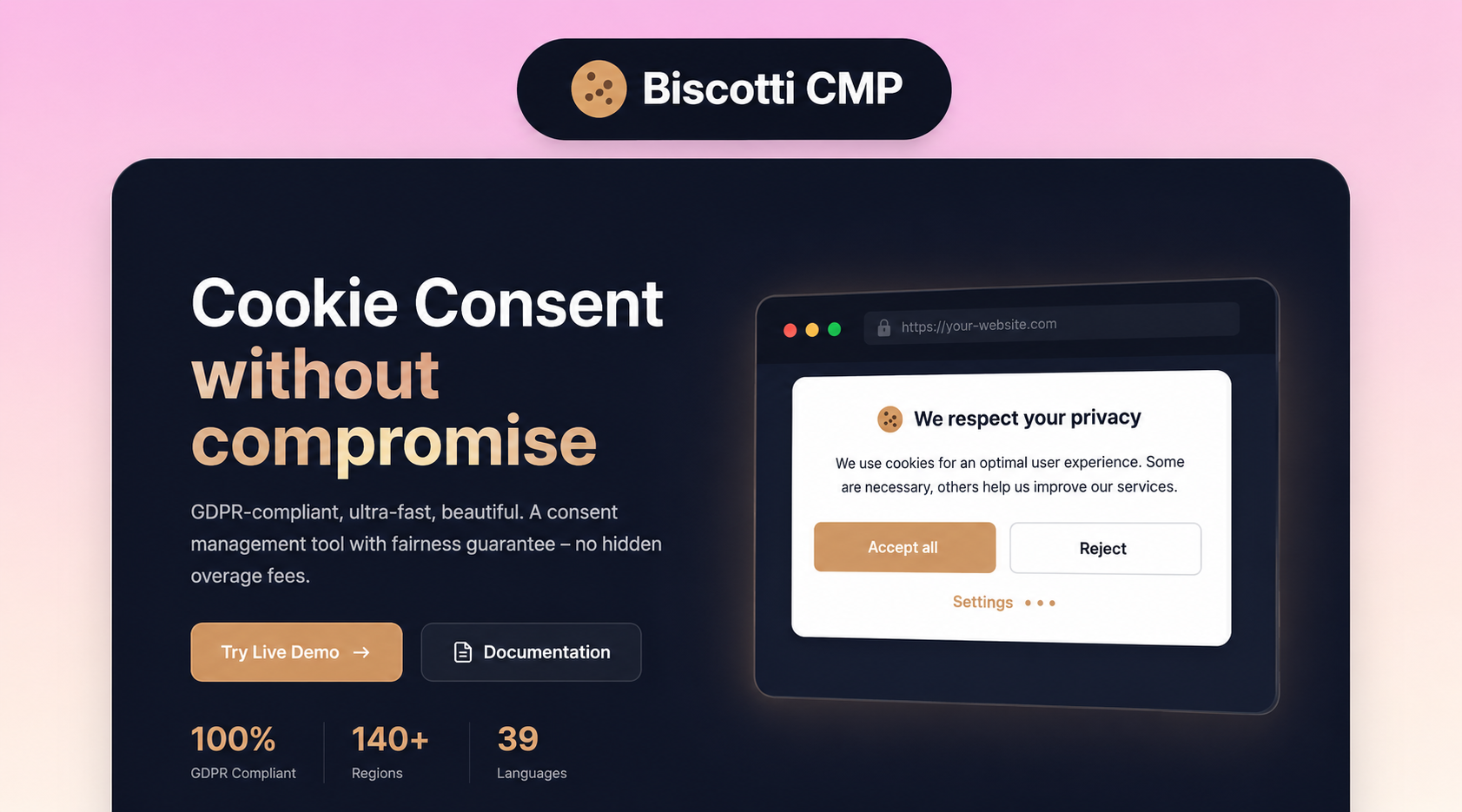 An image showing Biscotti CMP used by web3 team