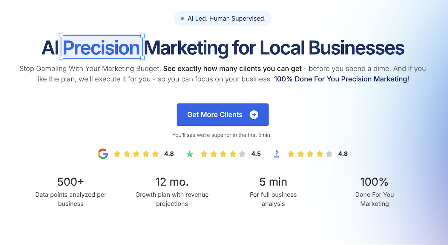 Screenshot of grow.influxjuice.com - A precision Marketing for Local Businesses