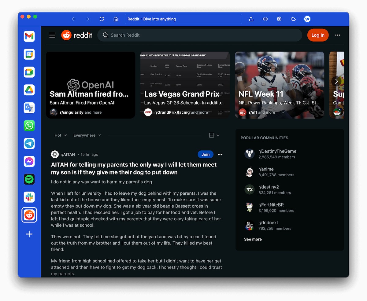 Web Catalog on the Reddit app